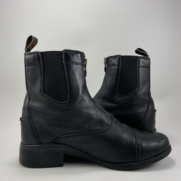 Ariat Heritage Breeze Paddock Zip Leather Ankle Booties Black Womens Size 7.5 B - Picture 4 of 11